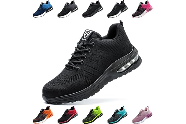 Nasogetch Chaussures de Sécurité Hommes Femme Basket de Securite Légère Confortable Respirante Embout Acier Protection Chaussures de Travail