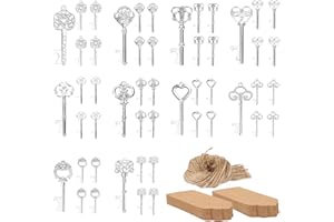 LIPJISL 50PCS Abridor de Botellas Llave Estilo Vintage con Tarjeta de Regalo Kraft y Cordel para Abridor de Botellas Llave Corazón Regalos para Decoración de Bodas Fiestas