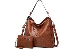 Lifetooler Bolso Bandolera Mujer Grande PU Cuero Bolsos de Mujer Hobo Shopper Bolsos Tote Monedero Carteras 2pcs Set para Trabajo, Casual, Fiesta