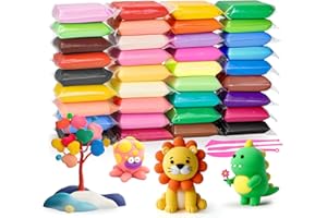BAFUMIU 36 Colores Pasta Modelar Secado al Aire, Arcilla Polimérica, Foamy Moldeable, air dry clay, Plastilina Secado al Aire para Niños, Regalo Creativo para Niños y Niñas de 3 a 12 Años