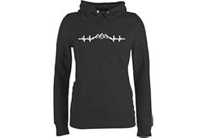 Shirtracer - Pullover Damen Hoodie Frauen - Skiurlaub Apres Ski - Berge Herzschlag