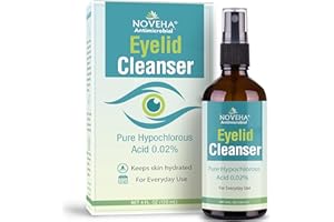 NOVEHA Eyelid and Lash Cleanser | Fast Acting Soothing Formula, Effective Relief from Irritation, Dry Eyes, Styes and Blepharitis, 0.02% Pure and Gentle Hypochlorous Acid Spray, 120mL (4 oz)