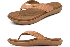 KuaiLu Tongs Femmes Sandales en Cuir de Mode été Avec Support de Orthopédique Tongs de Plage et Claquettes de Piscine