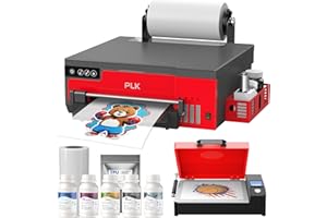 PLK A4 DTF Printer with XP600 Printhead and Roller Feeder, 8058 DTF Transfer Printer with White Ink, 100% Transfer Efficiency for DIY Printing with Oven Bundle