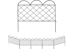 SCENDOR GARDEN Clôture Décorative de Jardin, 50.8cm x 3m Assemblage Facile Clôture Paysagère pour Chien, Panneau Métallique Antirouille pour Bordure Extérieure, Barrière Animaux sans Creuser