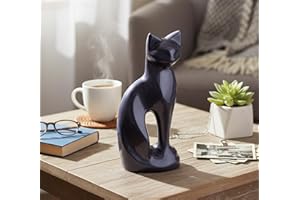 eSplanade Pet Cat Cremation Urn Memorias Urna Contenedor Jar Pot | Urna De Latón | Urna de Metal | Urna de entierro | Recuerdo conmemorativo | Urna del Animal doméstico Urna del Gato (Negro)