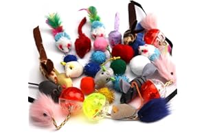 QUOZUO 28 Stück Katzenminze Mäuse, Katzenspielzeug Maus und Katzen Spielzeug Bälle katzenbälle Ball, Spielzeugmäuse Katzenspielzeug Mouse für Katzen Kitten