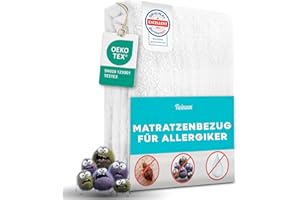 ‎TWINZEN Twinzen - Matratzenbezug 140x200 x 20 cm mit Reißverschluss – Wasserdichter Matratzenschutz für Allergiker – Matratzenhülle gegen Milben & Bettwanzen - Bi-Ome & Oeko-Tex