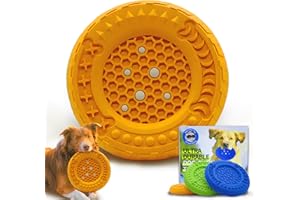 AHYDFSR Jouet Chien,Jouet Chien Indestructible,Chien interactif, jouet pour chien,Jouet Interactif avec Goût de Bœuf, en Caoutchouc Naturel Jouets à mâcher pour Chiens de Petite Moyenne Grande Taille, Orange