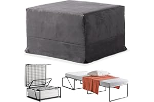 EVERGREENWEB MATERASSI & BEDS EVERGREENWEB - Pouf Letto Singolo con Materasso in Water Foam Alto 10 cm Salvaspazio Pieghevole per Camera, Cameretta o Soggiorno, Pouf poggiapiedi, Ottomano, Tessuto Sfoderabile e Lavabile Antracite