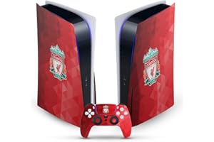 Head Case Designs Officially Licensed Liverpool Football Club Crest Red Geometric Art Vinyl Faceplate Gaming Skin Decal Compatible With Sony PlayStation 5 PS5 Disc Console & DualSense Controller