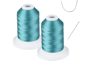 Simthread - Resistente a los rayos UV - Hilo 100% poliéster adherido Tex 69 (12 wt) - 250 yardas x 2 carretes NP-C.Azul