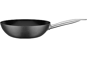 GSW 166706 Wok Avanti 28 cm, acier au carbone, acier inoxydable, noir