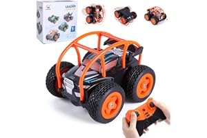 Thedttoy Mini coche teledirigido para niños y niñas, 2,4 GHz, RC Stunt Auto 360 ° Flips 4WD 5 Canales Offroad Auto Juguetes Cumpleaños Navidad Regalo para niños a partir de 3 4 5 6 7 8 10 12 años