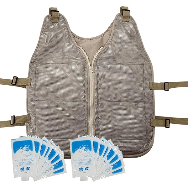 Giubbotto Raffreddamento Attività Esterne Giubbotto Refrigerante Sportivo - Gilet Fresco Con 20 Sacchetti Ghiaccio, Uomo E Donna, Per Esterno E Sport