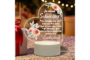 ‎WEEYIN weeyin Schwester Geschenk, Geschenke für Schwester Lampe LED Nachtlicht, Geschenke für Schwester Geburtstag, Geschenkideen für Beste Schwester, Geburtstagsgeschenk, Weihnachts