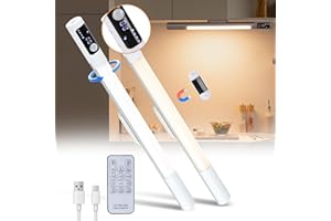 MIAOLIAN Rotatable Under Cabinet Kitchen Lights,44 High Brightness LEDs, 2 Pack,Remote Control Motion Sensor Night Light Indoor, Rechargeable Magnetic Wireless Operated Strip Lamp,Cupboard,Closet,Wardrobe