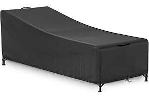 KRRRSJDJ Housse de Protection pour Chaise Longue de Jardin Imperméables，Chaise Longue de Jardin Housse Protection Coupe Vent,Housse Protection Transat avec Cordon et Poignée-420D (220*80*45/70cm,Noir)