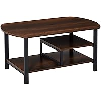 HOMCOM Couchtisch, Wohnzimmertisch Kaffeetisch mit Ablageflächen für Büro, Wohnzimmer, Schlafzimmer, industrieller Stil…