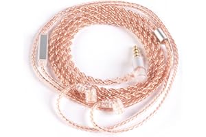 Yinyoo 2-poliges QDC-Kopfhörer-Ersatzkabel, 3,5 mm, KBEAR KBX4860 reines Kupfer, 4-adriges Ohr-Monitorkabel mit Mikrofon, CRA/C12/NRA/C10 PRO/CA16 (QDC 3,5 mm Mikrofon im Lieferumfang enthalten)