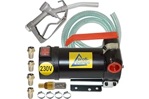 AMUR Pompa Diesel - Pompa GASOLIO Pompa aspira gasolio 230V con Pistola & Accessori di Alta qualità - Pompa TRAVASO GASOLIO