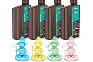 SUNLU Resina Plant Based per Stampante 3D 500G*4, Resina Vegetale 3D Basso Odore, Stampa 3D 4K/8K LCD/DLP/SLA, Alta Precisione, 405nm UV Curamento Rapido, VerdeMenta+BluCielo+SakuraRosa+GialloLimone