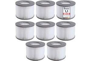 Dokkita 8er Set Ersatzfilter für MSPA Whirlpool-Filter-Kartuschen, Filter für Whirlpoal, für Heiße U-Boote und Spa, für Aufblasbare Pools - Wasserfilter Modell ab 2020