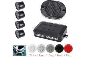 ePathChina Parksensor-System mit 4 Sensoren und akustischem Alarm/wasserdicht, für den Rücksitz (weiß)