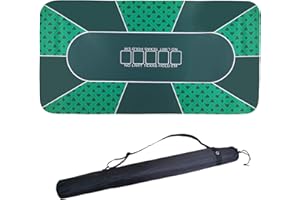 ORIENTOOLS Professional Poker Mat 90 x 180 x 0.2cm, Portable Poker Table Layout, Poker Table Top for Playing Cards, Poker Games (Green)