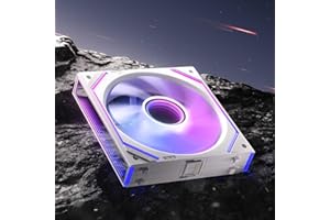 AsiaHorse DAWN Pro ARGB Daisy Chain Ventilateur PC 120 mm [Infinity Mirror] [HDB] 71 CFM/1850 tr/min / 2,6 MMH2O 4 broches PWN & 5 V 3 broches ARGB pour Asus Aura ASRock GIGABYTE MSI Blanc