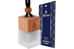 Bliss Fragrance - Bliss Blue Savage Car Air Diffuser for Men - Car Air Freshener - Wooden Cap & Cube Bottle