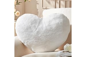 Yhoelata Cuscino Cuore Bianco, Cuscini Decorativi, Cuscino a Forma di Cuore, Cuscini Divano Peluche, Cuscini Letto, Decorazioni Camera da Letto Bambini, 26 x 36 cm