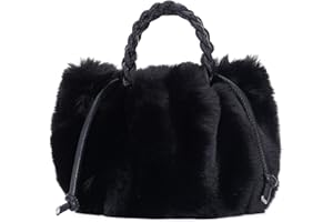 Vividora Damen Plüsch Handtasche Puffer Bag,Niedlich Flauschige Teddy Tasche Crossbody Bag Damen Winter Furry Fell Kunstfell Schultertasche Einkaufstasche für Mädchen