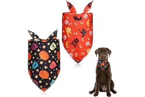 BESMRPG 2 Pcs Dog Halloween Bandana,Dog Costume Accessories,Pet Costumes Collar Clothing Bandanas,Personalised Funny Pets Webbing Neckerchief,Fancy Dress Triangle Scarf Outfits,for Small Medium Large Dogs Cat
