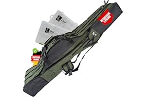 ‎ZITE Zite Fishing Angeltasche Rutentasche 150cm | Rod-Case Angelfutteral | Wasserabweisendes Rutenfutteral, 3 Fächer Rutenrucksack für Angelruten Angel Tasche Angeltaschen Angelrute Tasche Angelrutentasche