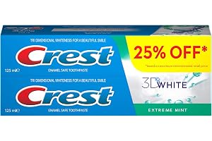 Crest 3D White Extreme Mint Whitening Toothpaste, 125 ml X 2 (Dual Pack)