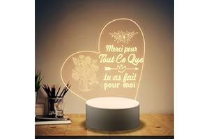 FUNNLI Funnl Cadeau Femme/Homme, Veilleuse en Acrylique Merci Cadeau pour Femme Original, Idée Cadeau Femme Noel, Merci Cadeau pour Meilleure Amie, Maman, Fille, Soeur