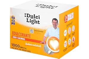 DULCI LIGHT DULCE Y FAVORABLE Dulcilight Édulcorant Sucralose Zero Calorie 1000 Buchettes 1gr=10gr de Sucre pour Diabetique | 100% Saveur Naturel avec Fibres Végétales | 0 Calorie No OGM Keto Sans Gluten Végétalien