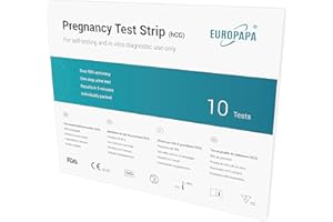 EUROPAPA® Healthcare Confezione Da 10 Test Di Gravidanza Ultrasensibili - Test Di Gravidanza Precoce - Test Di Gravidanza - Test Di Gravidanza Precoce (10 Pezzi)