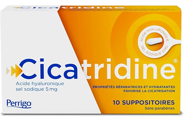 Cicatridine - Suppositoires - favorise la cicatrisation anale - Hémorroïdes - Acide Hyaluronique Sel Sodique 5mg - Dispositif médical - 10 suppositoires