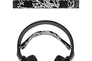 Geekria Podkładka na głowę z elastycznej tkaniny, kompatybilna z SteelSeries Arctis 5, Arctis 3 zapasowa opaska na głowę, poduszka na głowę, podkładka zastępcza, części naprawcze (ciemna + biała)