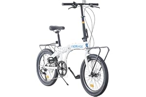 BSTSEL 20 Inch Folding Mountain Bike Road Bicycle for Adult Men and Women Teens, 7 Speed Gear, Portable Foldable Bike with Disc Brakes