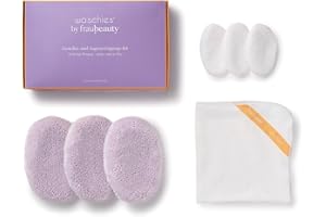 ‎WASCHIES Waschies 7-tlg. Geschenkset by fraubeauty – Geschekbox mit Abschminkpads, Mini-Augenpads & Gesichtstuch – sanfte Gesichtsreinigung – waschbar, wiederverwendbar & nachhaltig - Alle Hauttypen