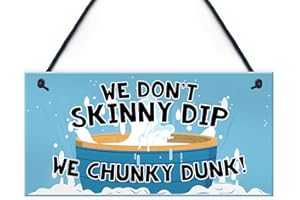 Red Ocean Funny Hot Tub Signs And Plaques Hanging Garden Shed Wall Sign Summerhouse Plaque Skinny Dip Chunky Dunk Hot Tub Accessories