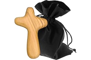 Lunexus Trostkreuz 7,5 cm - Handkreuz Olivenholz aus Bethlehem - Gesegnet & geweiht - Lebenskreuz für Heilung, Pilgern, Kommunion, Firmung, Taufe - Geschenk für Kranke, Trauer & Beerdigung