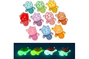 Fenglin-joy Mini Leuchtende Schildkröten Harz, 10 Stück Mini Schildkröten Farben Leuchtende Schildkröte Harz Figuren für Bonsai Aquarium Heimdekoration