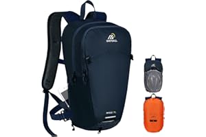 ONETOALL Plecak rowerowy 15 l, wodoszczelny, antykradzieżowy plecak turystyczny z siatką na kask i ochroną przed deszczem, mały plecak narciarski ze zdejmowanym paskiem biodrowym do jazdy na rowerze