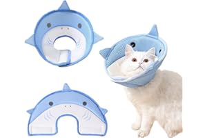 Yoolhamy Cat Cone Collar Soft Recovery Collars Adjustable Neck Anti-Lick for Dogs After Surgery Portable Puppy Protective Collars & Cones (Blue02 - S)