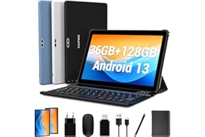 FASTWD Tablet 2024 Newest Android 13 Tablet 10 Pollici,Tablet PC 5G WiFi 36GB RAM+128GB ROM (1TB TF),Batteria 8000mAh,Tablet 2 in 1 con tastiera,penna,mouse,Blu