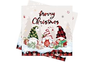 EKUKEON 40 Stück Weihnachten Servietten,Weihnachtsservietten mit Motiv, Winter Papierservietten, Marry Christmas servietten für Weihnachtsfeier, Weihnachtsabend,Party,Weihnachten Tischdeko